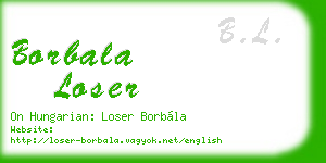 borbala loser business card